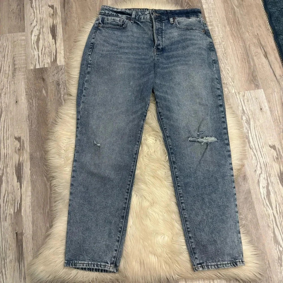 Old navy acid wash high rise o.g straight jeans sz 10 - Picture 3 of 9